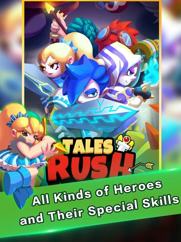 Different heroes in Tales Rush!