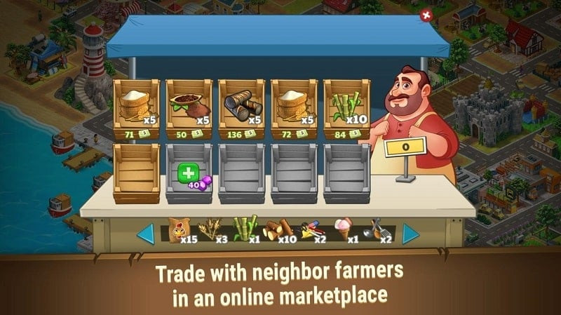 Raising livestock and poultry in Farm Dream MOD APK.