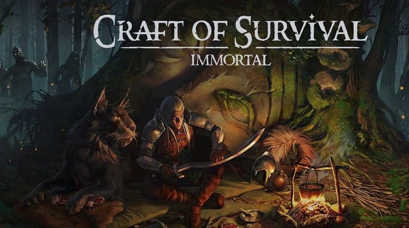 alt: Hình ảnh Craft of Survival Immortal, nhân vật chính đứng trước cổng thành