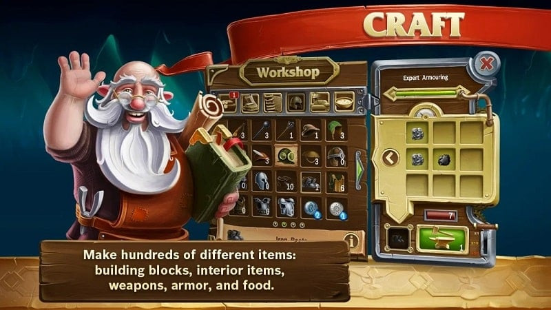 Dwarves exploring the world in Craft The World mod apk.