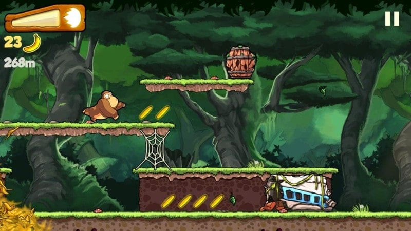 Banana Kong gameplay on a mobile phone