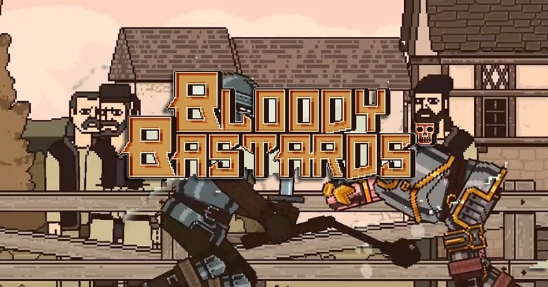 alt: Hình ảnh game Bloody Bastards, một chiến binh thời trung cổ cầm kiếm và khiên