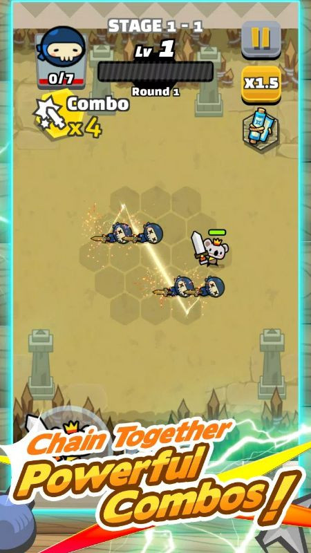 alt: Hình ảnh game Brave Checker android hiển thị nhân vật gấu Koala với vũ khí