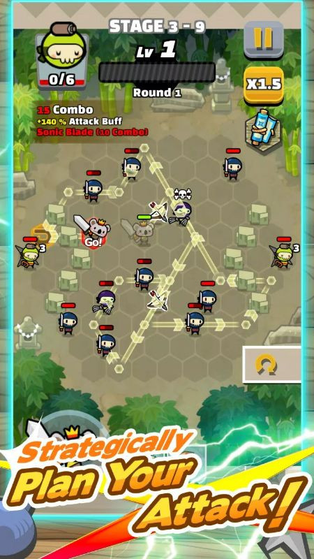 alt: Hình ảnh game Brave Checker apk hiển thị giao diện chiến đấu và kỹ năng