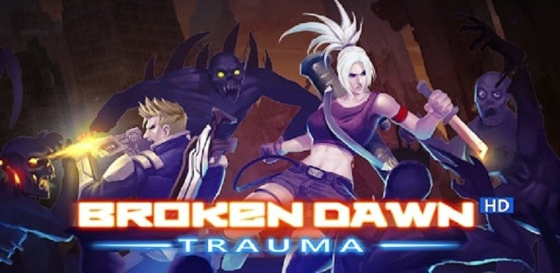 Alt: Hình ảnh game Broken Dawn: Trauma với cảnh chiến đấu ác liệt giữa nhân vật chính và quái vật đột biến