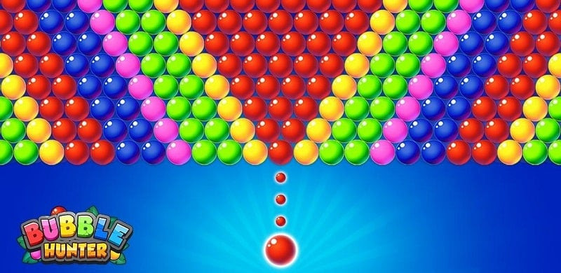 alt: Hình ảnh game Bubble Hunter với giao diện bắt mắt và đầy màu sắc