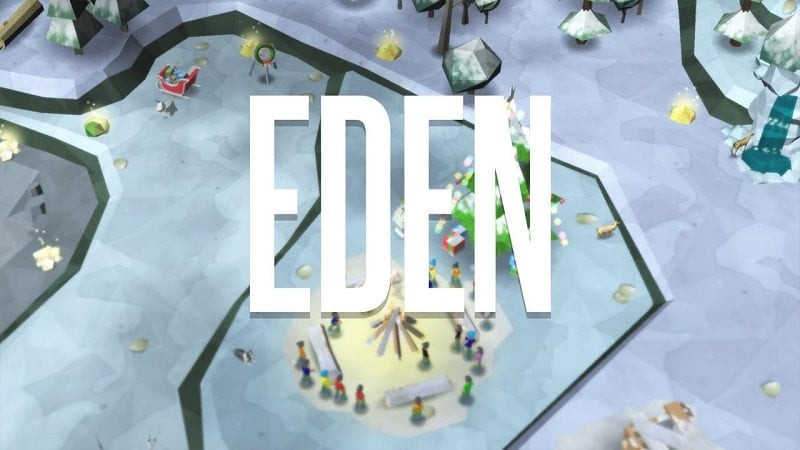 alt: Hình ảnh game Eden: The Game hiển thị giao diện xây dựng trại