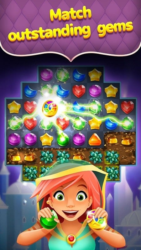 Genies & Gems MOD APK screenshot showing unlimited resources