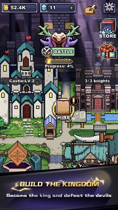 Infinite Knights MOD APK gameplay screenshot.