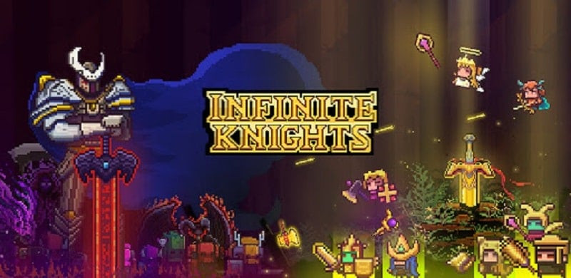 alt: Hình ảnh game Infinite Knights với giao diện chiến đấu hấp dẫn