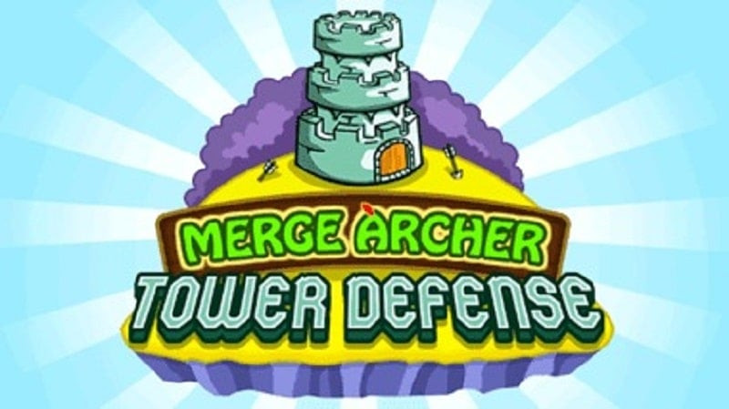 alt: Hình ảnh game Merge Archers hiển thị giao diện chính với đội hình cung thủ sẵn sàng chiến đấu