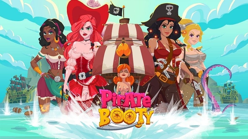 alt: Hình ảnh game Pirate Booty với các nữ hải tặc xinh đẹp