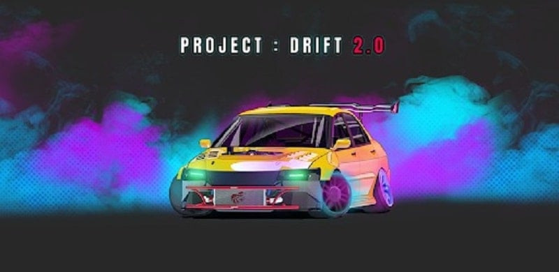 alt: Hình ảnh game Project Drift 2.0, hiển thị một chiếc xe đua đang drift trên đường đua