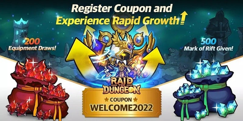 alt: Hình ảnh game Raid the Dungeon trên điện thoại Android