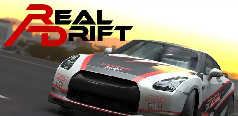 alt: Hình ảnh game Real Drift Car Racing với một chiếc xe đang drift