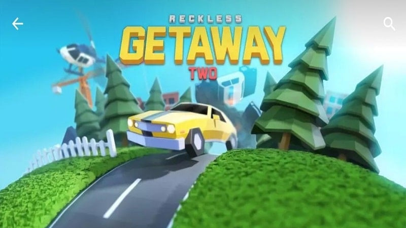 alt: Hình ảnh game Reckless Getaway 2, chiếc xe màu đỏ đang drift trên đường phố