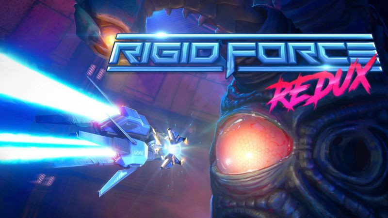 alt: Hình ảnh game Rigid Force Redux hiển thị tàu vũ trụ bay trong không gian