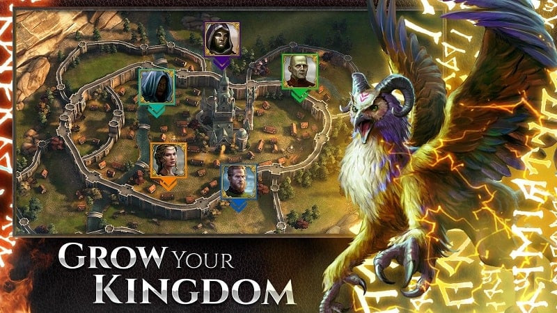 alt: Hình ảnh game Rival Kingdoms cho thấy cảnh xây dựng trong game