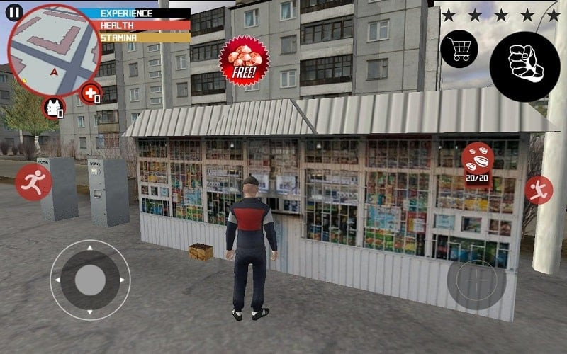 The main character stands on a rooftop in Slavic Gangster Style MOD APK