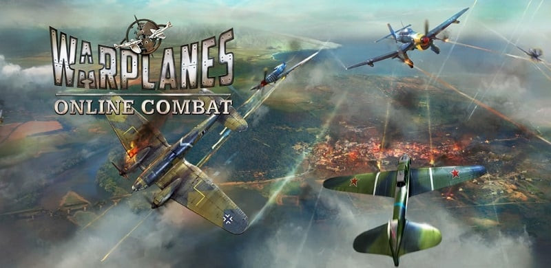 alt: Hình ảnh game Warplanes: Online Combat với máy bay chiến đấu trên bầu trời