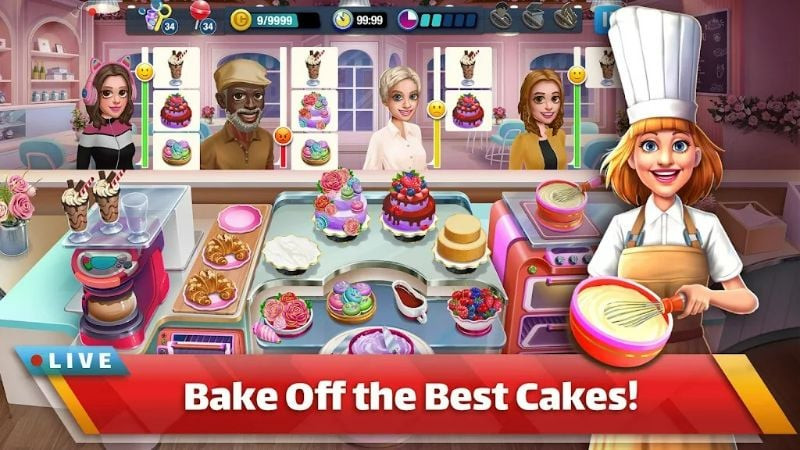 alt: Hình ảnh gameplay Cooking Channel cho thấy người chơi đang chuẩn bị món ăn trong bếp.