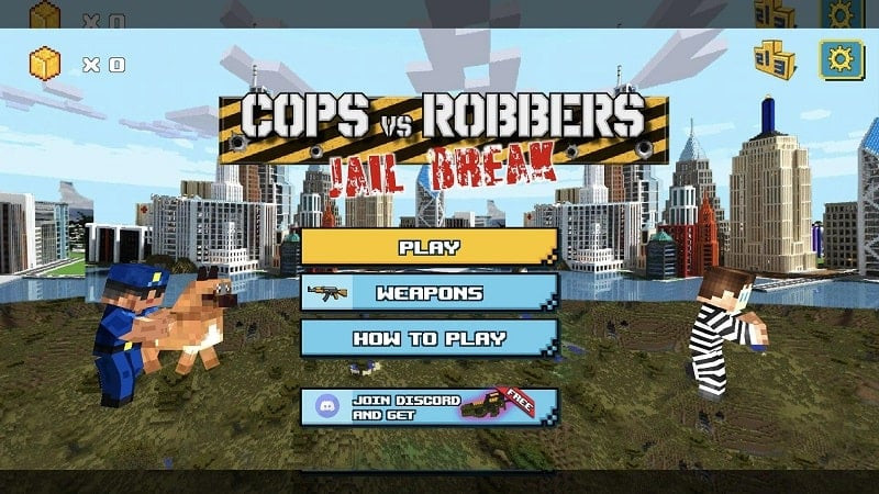 Cops Vs Robbers MOD APK gameplay screenshot featuring a shootout