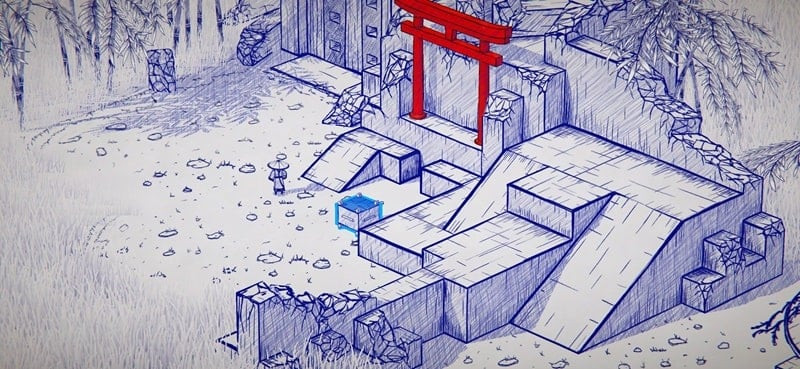 Inked gameplay showing the player interacting with the ink world