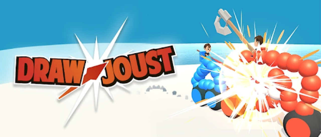 alt: Hình ảnh gameplay Draw Joust! với hai chiến xa đang giao tranh