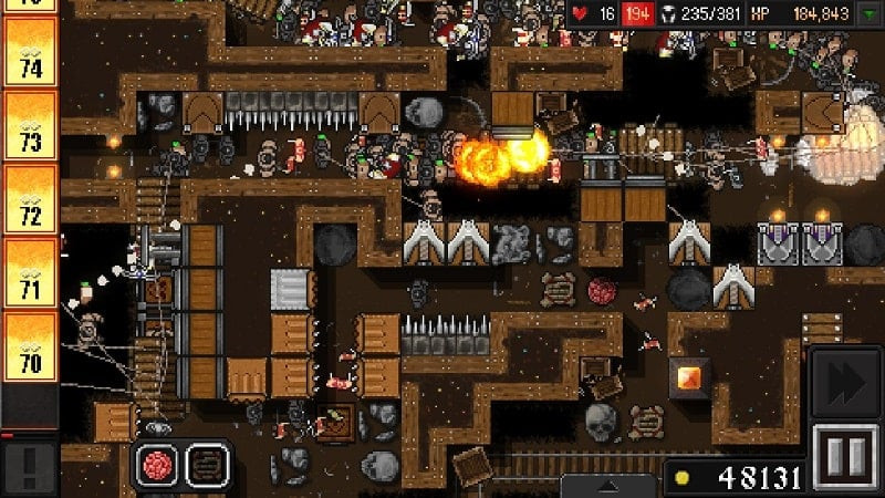 alt: Hình ảnh gameplay Dungeon Warfare 2 với hệ thống phòng thủ