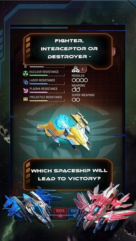 Spaceships engage in a fierce battle in Galaxy Splitter gameplay.