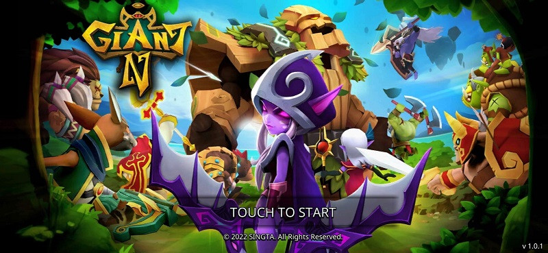 alt: Hình ảnh gameplay GiantN trên điện thoại Android, hiển thị giao diện chiến đấu và người khổng lồ.