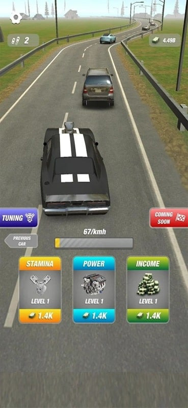 alt: Hình ảnh gameplay Highway Overtake với cảnh quan đa dạng