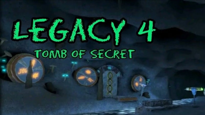 alt: Hình ảnh gameplay Legacy 4, thể hiện nhân vật đang khám phá một căn phòng cổ mộ tối tăm, với những cỗ máy phức tạp và ánh sáng le lói từ ngọn đèn dầu.