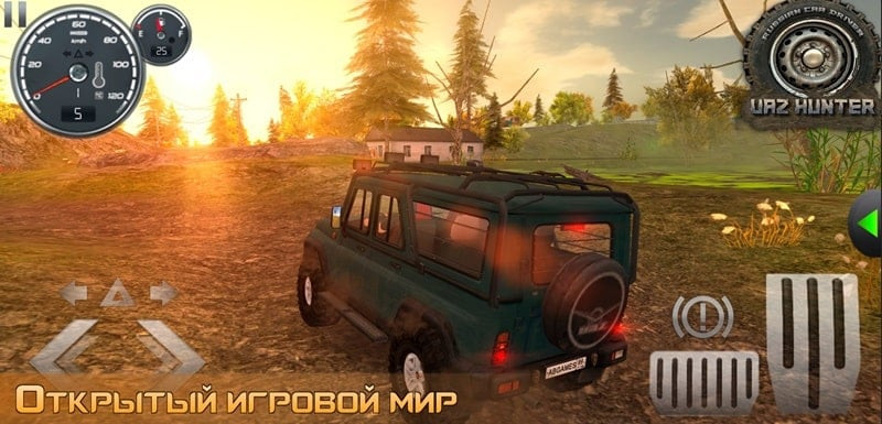 Gameplay screenshot of Russian Car Driver UAZ HUNTER MOD APK