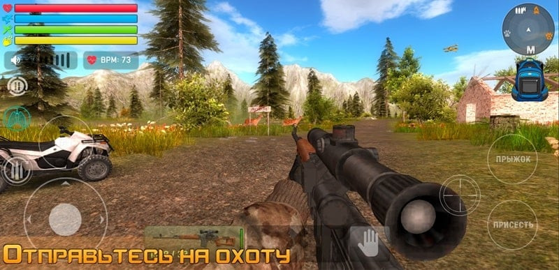 Gameplay screenshot of the free Russian Car Driver UAZ HUNTER MOD APK