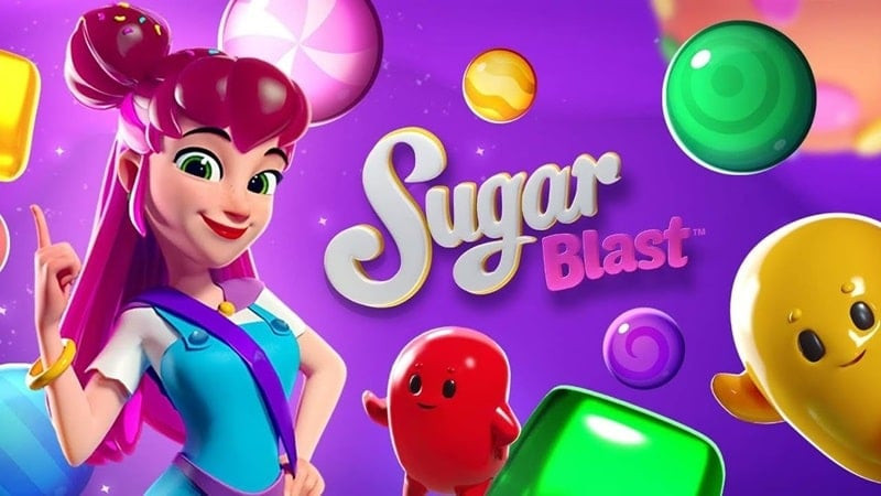 alt: Hình ảnh gameplay Sugar Blast với các viên kẹo đầy màu sắc