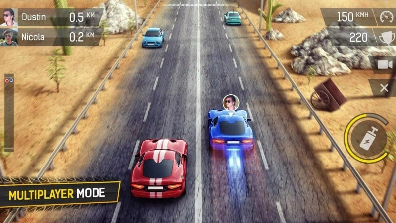 alt: Hình ảnh garage trong game Racing Fever, hiển thị nhiều loại xe đua khác nhau cho người chơi lựa chọn.