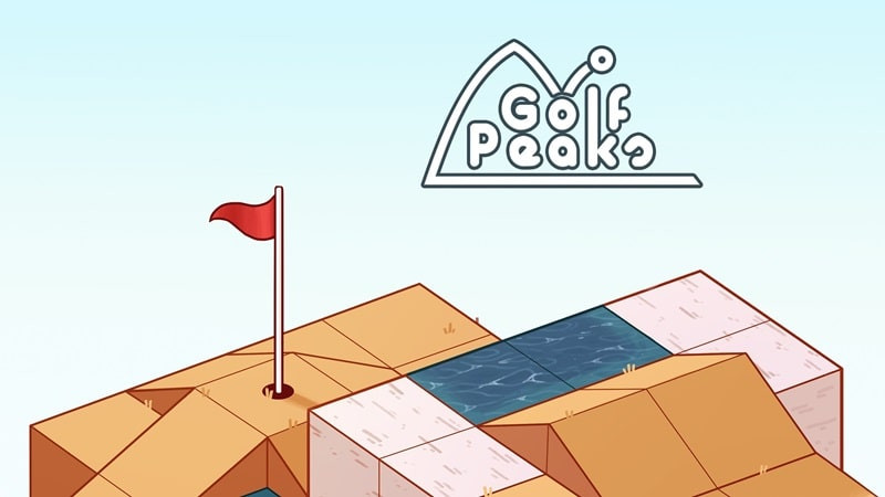 alt: Hình ảnh giao diện game Golf Peaks với một quả bóng golf trên đỉnh núi