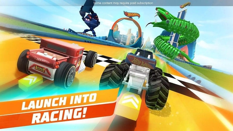 Hot Wheels Unlimited game interface with a variety of car options