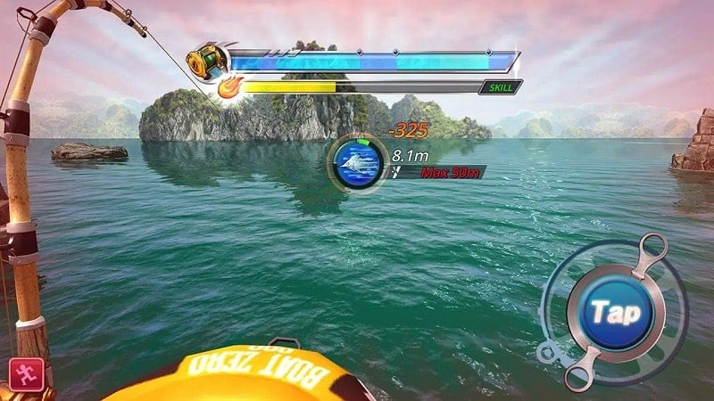 alt: Hình ảnh giao diện game Monster Fishing: Tournament hiển thị tính năng mod