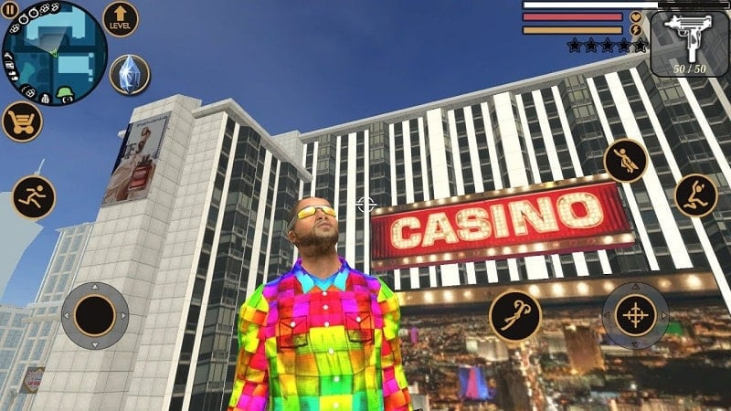 alt: Hình ảnh giao diện game Vegas Crime Simulator 2