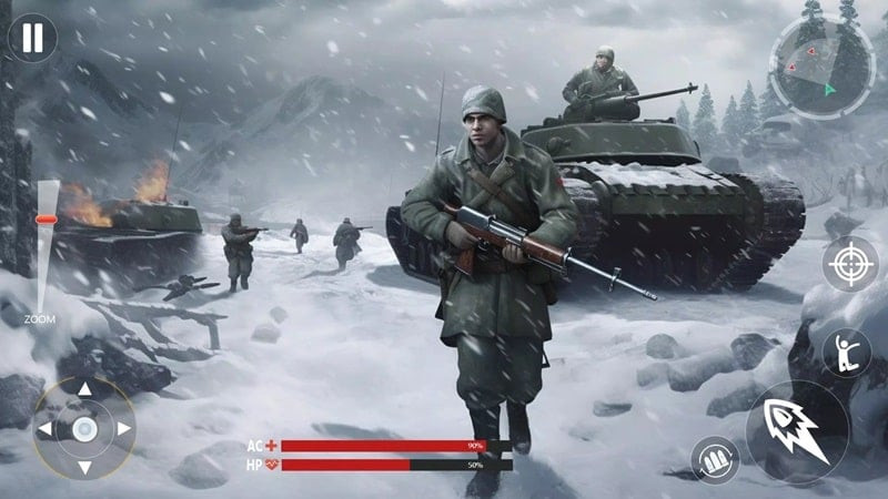 alt: Hình ảnh giao diện game WW2 Survival Shooter android