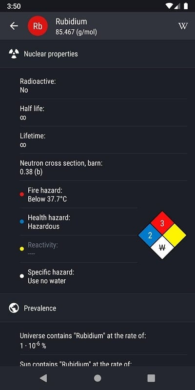 alt: Hình ảnh hiển thị bảng tuần hoàn trong ứng dụng Periodic Table 2022 PRO