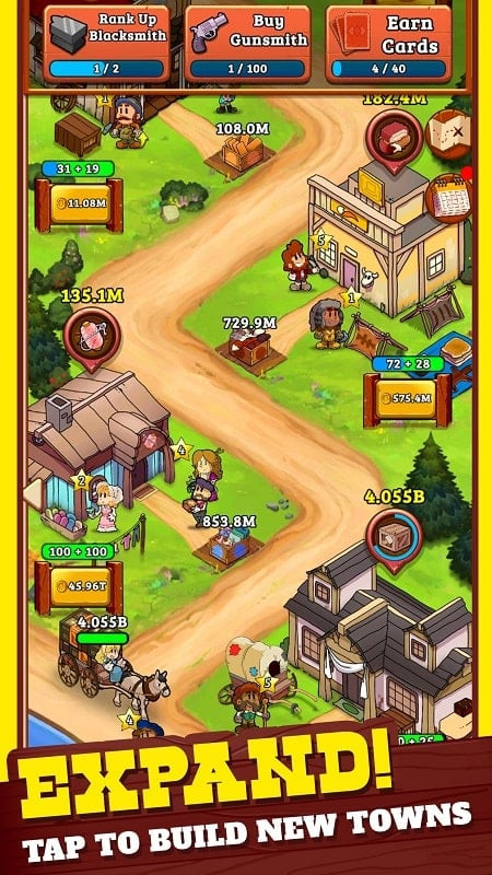 Idle Frontier MOD APK gameplay screenshot.