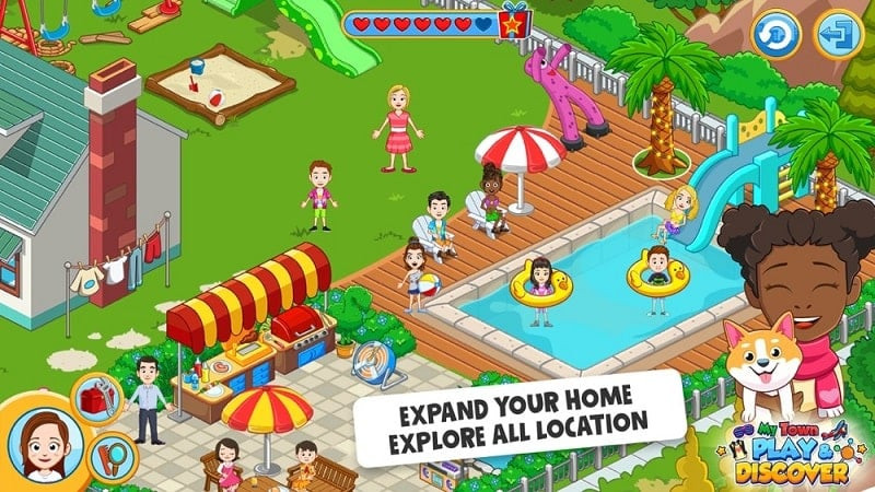 alt: Hình ảnh khu vui chơi giải trí trong game My Town – Build a City Life