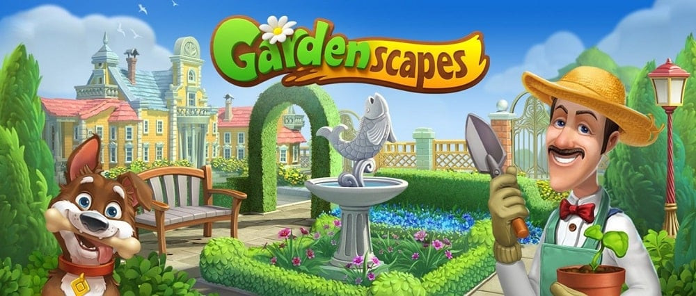 alt: Hình ảnh khu vườn tươi tốt trong Gardenscapes