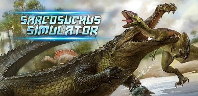 alt: Hình ảnh khủng long Sarcosuchus trong game Sarcosuchus Simulator