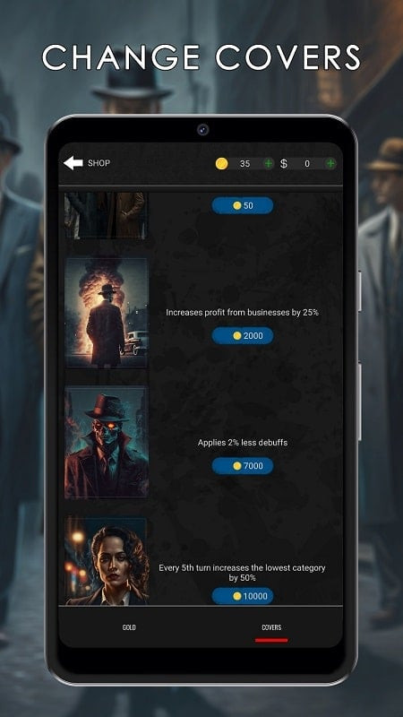 Choosing cards in History of the Mafia MOD APK