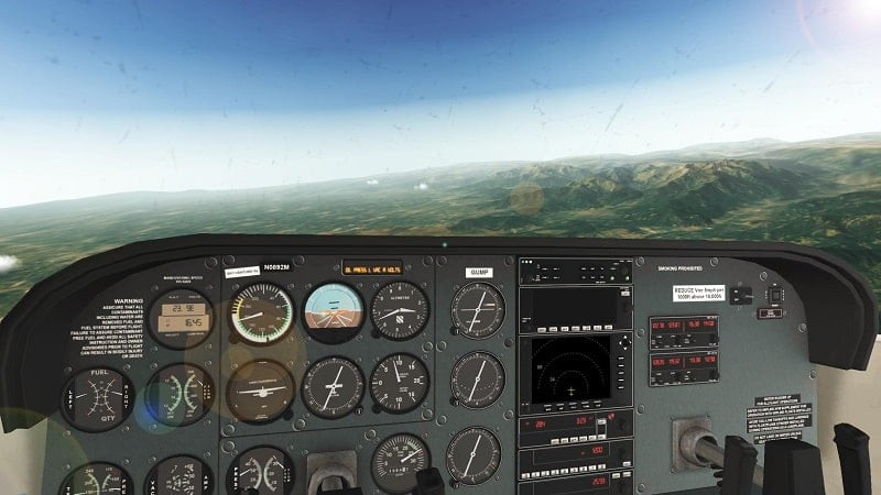 alt: Hình ảnh màn hình radar trong RFS - Real Flight Simulator