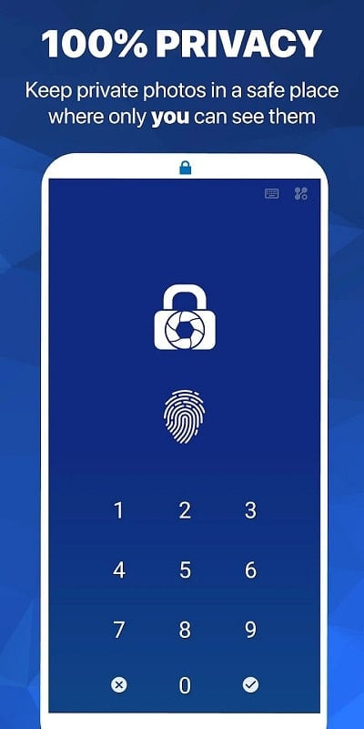 Security lock options within the LockMyPix app